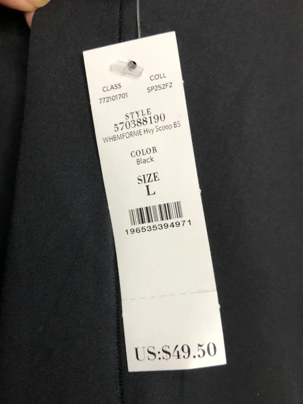 WHBM For Me NWT $50 Black Heavy Scoop Neck Bodysuit Women's L Casual Career LBD - Picture 5 of 10